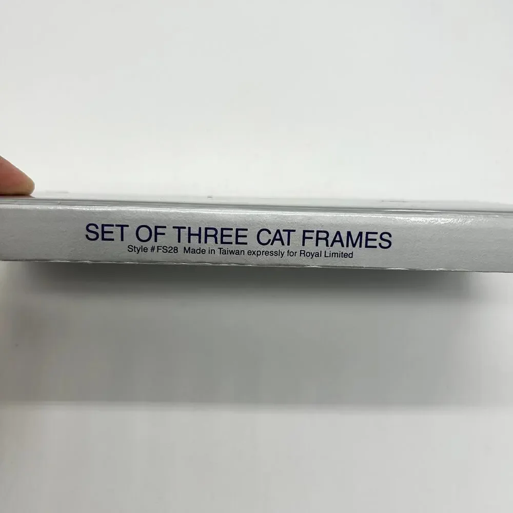 Vintage Cat Picture Frames Mini Silver Tone Royal Limited Wallet Size Set of 3